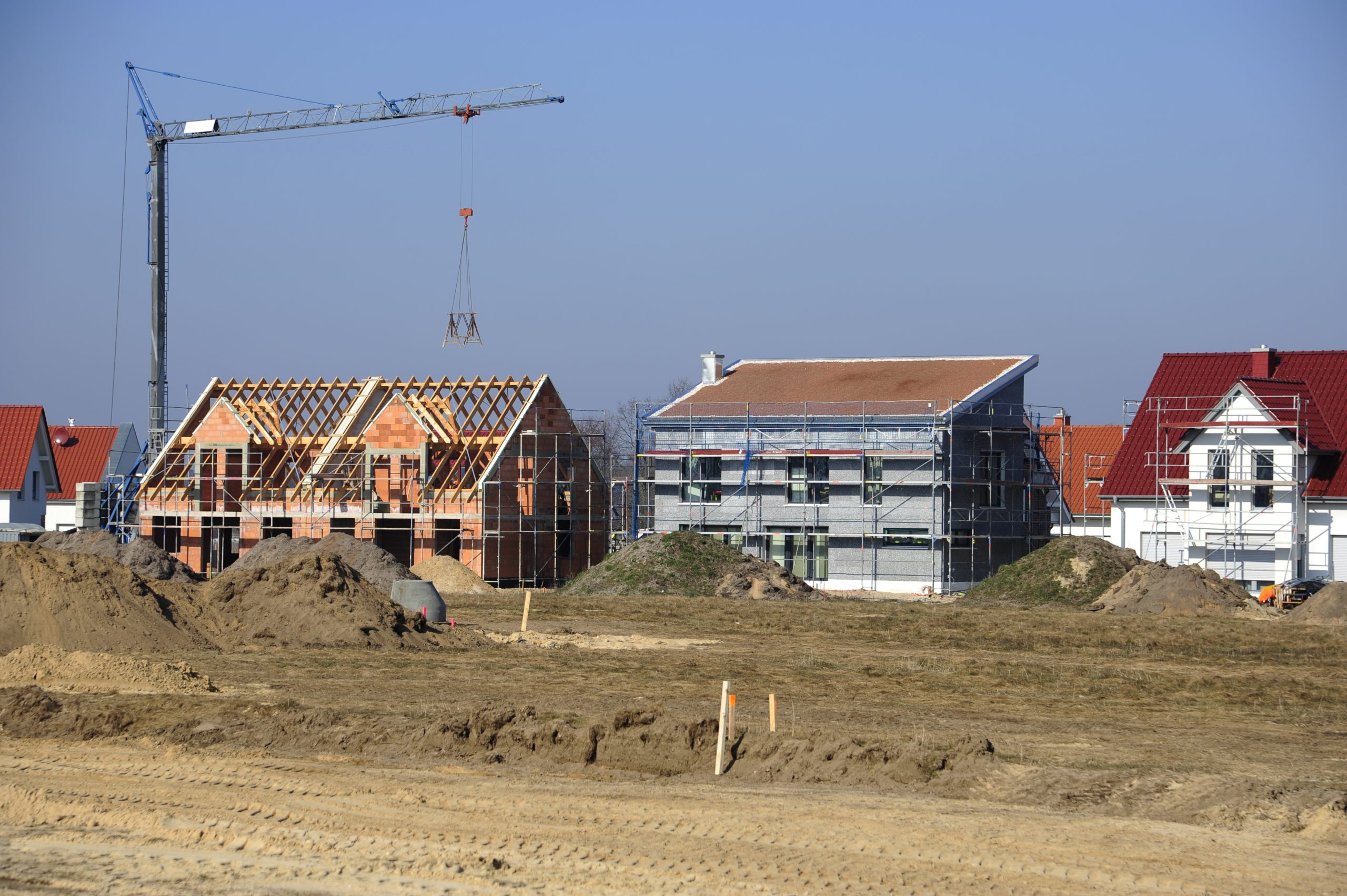 Bauarbeiten an Häusern